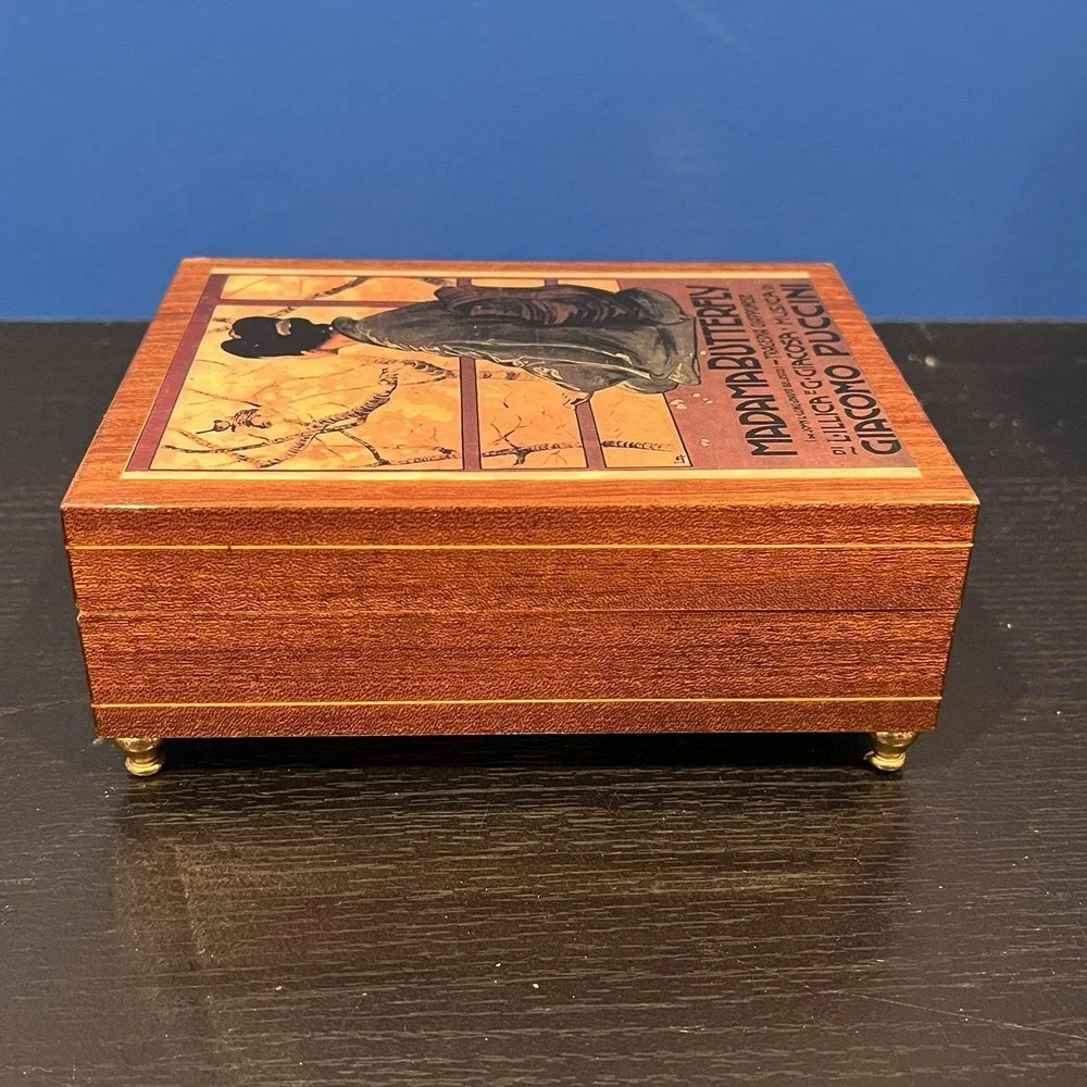 Reuge Music Box Swiss Movement Madam Butterfly Puccini Made In Italy Tested